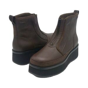 UGG‎ Cityfunc Zip Water-Resistant Platform Bootie Chocolate Brown Black Size 12